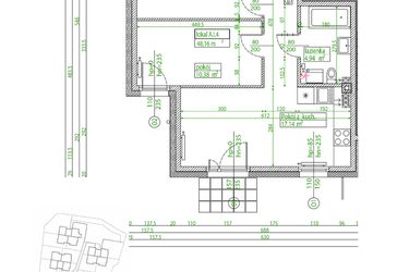 Rzut - Mieszkanie na sprzedaż 3 pokoje o powierzchni 48,16 m² - numer A.I.4 w Villa Rosenthal