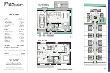 Rzut - Dom na sprzedaż 5 pokoi o powierzchni 136,76 m² - numer 16D w Park Domaszczyn 2 - etap 5