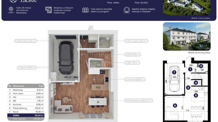 Rzut - Dom na sprzedaż 5 pokoi o powierzchni 184,55 m² - numer 13.2 w Błękitne Zacisze
