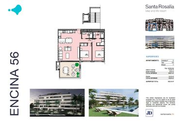 Rzut - Mieszkanie na sprzedaż 2 pokoje o powierzchni 76 m² - numer 8 w Santa Rosalía - Murcia