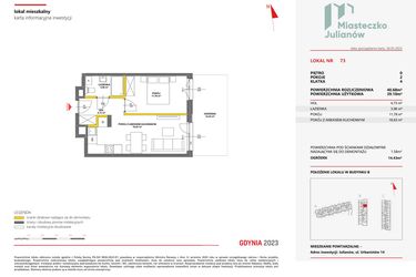 Rzut - Mieszkanie na sprzedaż 2 pokoje o powierzchni 40,68 m² - numer 73 w Miasteczko Julianów