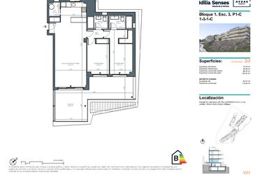Rzut - Mieszkanie na sprzedaż 2 pokoje o powierzchni 102,72 m² - numer B1P3P1 w Idilia Senses