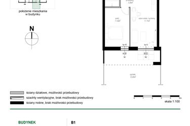 Rzut - Mieszkanie na sprzedaż 2 pokoje o powierzchni 38,32 m² - numer 4 w Wędrowna