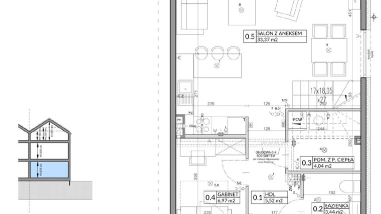 Rzut - Dom na sprzedaż 6 pokoi o powierzchni 141,74 m² - numer 3B w Wille przy Lesie etap II