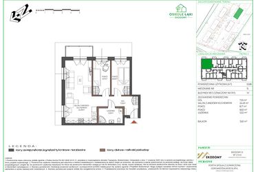 Rzut - Mieszkanie na sprzedaż 3 pokoje o powierzchni 53,73 m² - numer 15 w Osiedle Polna bud. 5