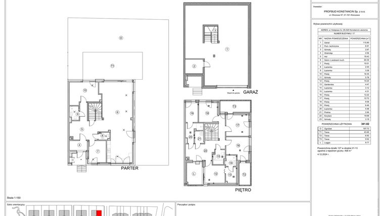 Rzut - Dom na sprzedaż 6 pokoi o powierzchni 341,82 m² - numer 17 w Gaia Park
