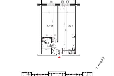 Rzut - Mieszkanie na sprzedaż 2 pokoje o powierzchni 52,73 m² - numer 6 w Malinowa Osiedle Borek