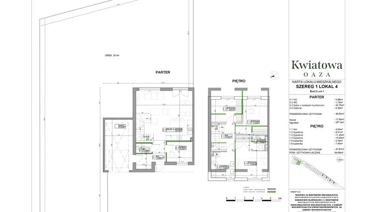 Rzut - Dom na sprzedaż 5 pokoi o powierzchni 94,69 m² - numer 4 w Kwiatowa Oaza