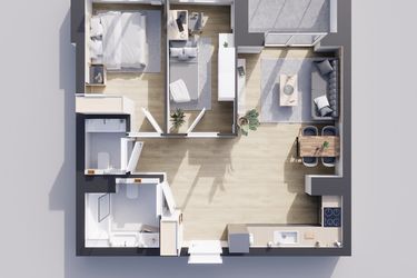 Rzut - Mieszkanie na sprzedaż 3 pokoje o powierzchni 61,07 m² - numer 23/3 w Odrzańskie Bulvary