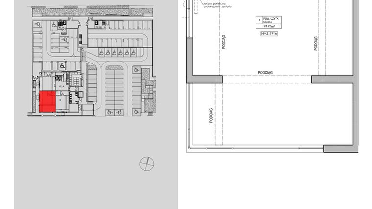 Rzut - Lokal użytkowy na sprzedaż 1 pokój o powierzchni 102,34 m² - numer 2.U2 w Niebieski Bursztyn II