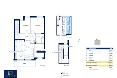 Rzut - Mieszkanie na sprzedaż 4 pokoje o powierzchni 80,53 m² - numer 26 w Nova Jeziorowa 2