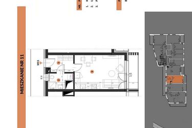 Rzut - Mieszkanie na sprzedaż 1 pokój o powierzchni 30,05 m² - numer 11 w Buraczana 27