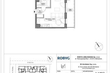 Rzut - Mieszkanie na sprzedaż 1 pokój o powierzchni 28,17 m² - numer A.4M17 w Dobre Miejsce