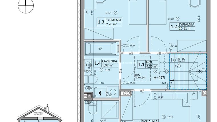 Rzut - Dom na sprzedaż 5 pokoi o powierzchni 94,5 m² - numer 10A w Arkady Walendów etap 3 i 4
