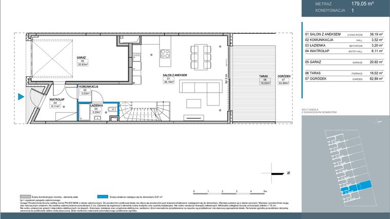 Rzut - Dom na sprzedaż 5 pokoi o powierzchni 200,49 m² - numer 2 w Nordic Bemowo Domy