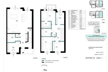 Rzut - Mieszkanie na sprzedaż 6 pokoi o powierzchni 144,21 m² - numer 20 w Błonie Bosco