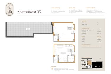 Rzut - Mieszkanie na sprzedaż 3 pokoje o powierzchni 55,05 m² - numer A35 w Lelewela 9
