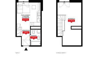 Rzut - Mieszkanie na sprzedaż 1 pokój o powierzchni 47,29 m² - numer A2 352 w 29L