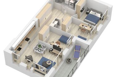Rzut - Mieszkanie na sprzedaż 4 pokoje o powierzchni 68,33 m² - numer A.8.M48 w Sobola Biel A8