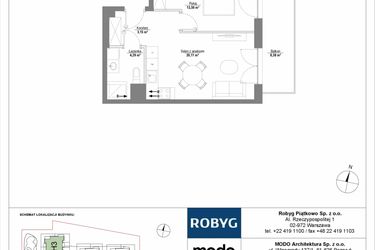 Rzut - Mieszkanie na sprzedaż 2 pokoje o powierzchni 40,05 m² - numer H3_2M04 w Piątkowo Residence etap II