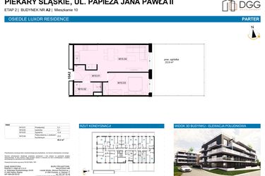Rzut - Mieszkanie na sprzedaż 2 pokoje o powierzchni 45,3 m² - numer A2.10 w Luxor Residence