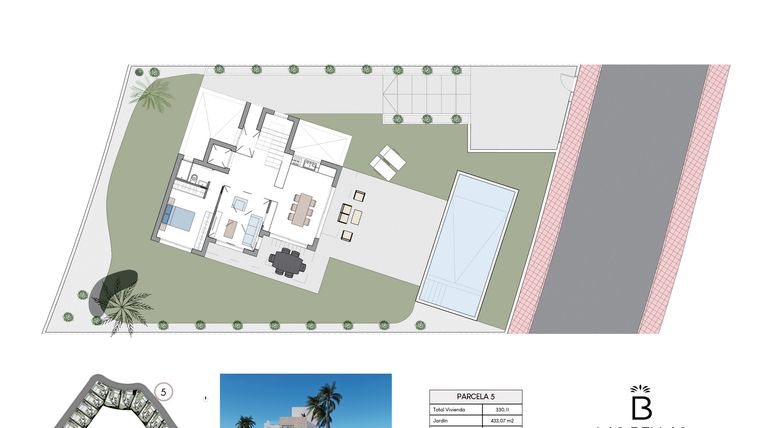 Rzut - Dom na sprzedaż 3 pokoje o powierzchni 330,11 m² - numer 5 w Las Bellas Luxury Villas
