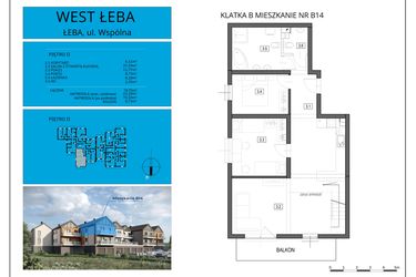Rzut - Mieszkanie na sprzedaż 4 pokoje o powierzchni 97,95 m² - numer B14 w West Łeba