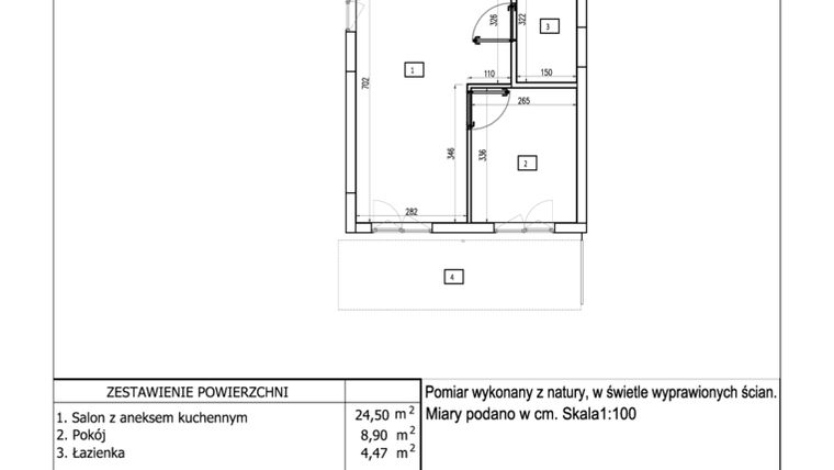 Rzut - Mieszkanie na sprzedaż 2 pokoje o powierzchni 37,87 m² - numer 101 w Aquamarina Dąbki