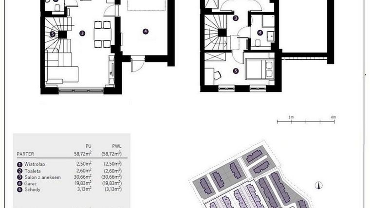 Rzut - Dom na sprzedaż 4 pokoje o powierzchni 92,48 m² - numer 11A w Osiedle Nodo