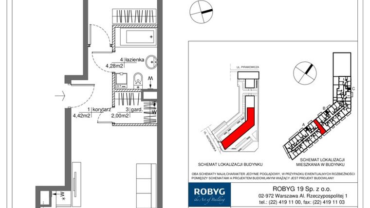Rzut - Mieszkanie na sprzedaż 2 pokoje o powierzchni 50,17 m² - numer RM/1A/A/1/2 w Rytm Mokotowa - etap 1A