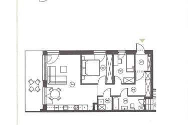 Rzut - Mieszkanie na sprzedaż 3 pokoje o powierzchni 71,53 m² - numer 12_1 w Apartamenty Sielanka