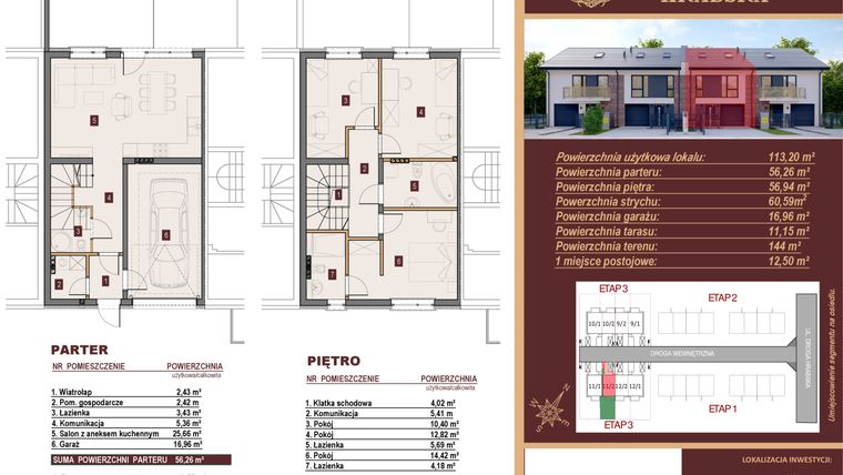 Rzut - Dom na sprzedaż 4 pokoje o powierzchni 113,2 m² - numer 11/2 w Dzielnica Hrabska