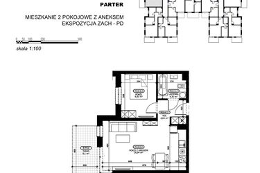 Rzut - Mieszkanie na sprzedaż 2 pokoje o powierzchni 44,3 m² - numer C2-M10 w Stacja Łódź V – etap C2