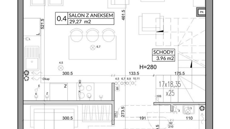 Rzut - Dom na sprzedaż 4 pokoje o powierzchni 93,97 m² - numer 8B w Nova Magdalenka 6