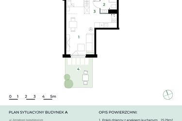 Rzut - Mieszkanie na sprzedaż 1 pokój o powierzchni 32,32 m² - numer M9 w Park-Wojszyce