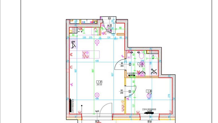Rzut - Mieszkanie na sprzedaż 2 pokoje o powierzchni 42,42 m² - numer D16 w Osiedle Zuchów