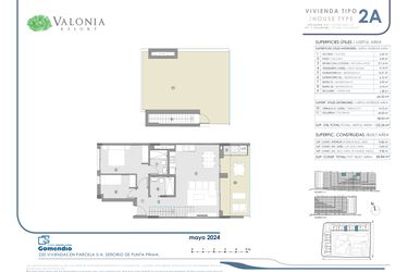 Rzut - Mieszkanie na sprzedaż 2 pokoje o powierzchni 123,24 m² - numer 99 w Valonia - Alicante