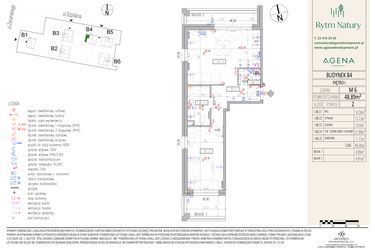 Rzut - Mieszkanie na sprzedaż 2 pokoje o powierzchni 48,89 m² - numer B4M6 w Rytm Natury