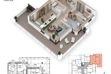 Rzut - Mieszkanie na sprzedaż 4 pokoje o powierzchni 72,79 m² - numer 5 w Villa Park - Etap III