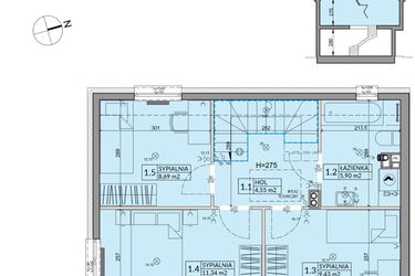 Rzut - Dom na sprzedaż 4 pokoje o powierzchni 86,18 m² - numer 95B w Nova Magdalenka 7 etap VII-VIII