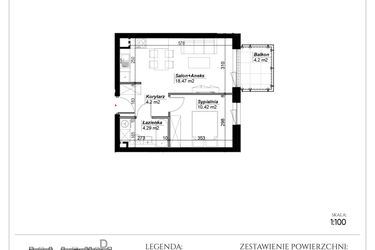 Rzut - Mieszkanie na sprzedaż 2 pokoje o powierzchni 37,38 m² - numer C.61 w Narcyzowe Wzgórza II