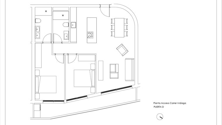 Rzut - Mieszkanie na sprzedaż 2 pokoje o powierzchni 97 m² - numer 0-D w Mieszkania w Calpe - 94000145
