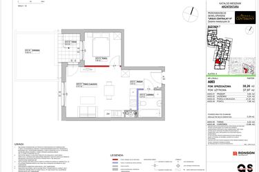 Rzut - Mieszkanie na sprzedaż 2 pokoje o powierzchni 38,26 m² - numer 7.A003 w Ursus Centralny etap VI
