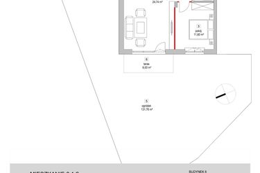 Rzut - Mieszkanie na sprzedaż 2 pokoje o powierzchni 44,74 m² - numer 6.1.2 w Osiedle Przyjemne III