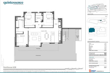 Rzut - Mieszkanie na sprzedaż 3 pokoje o powierzchni 103,76 m² - numer 62B w Quintessence - Marbella