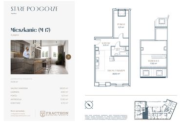 Rzut - Mieszkanie na sprzedaż 2 pokoje o powierzchni 72,36 m² - numer M.17 w Stare Podgórze