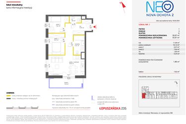Rzut - Mieszkanie na sprzedaż 3 pokoje o powierzchni 55,67 m² - numer 3 w Neo Nova Ochota 2