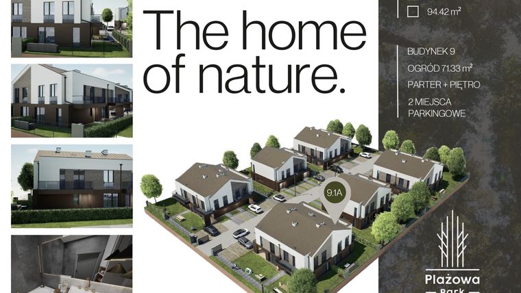 Rzut - Dom na sprzedaż 4 pokoje o powierzchni 94,42 m² - numer 9.1A w Plażowa Park Głowno