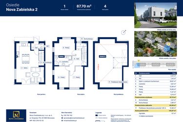 Rzut - Dom na sprzedaż 4 pokoje o powierzchni 93,99 m² - numer 1 w Nova Zabielska 2