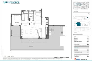 Rzut - Mieszkanie na sprzedaż 2 pokoje o powierzchni 84,44 m² - numer 82B w Quintessence - Marbella